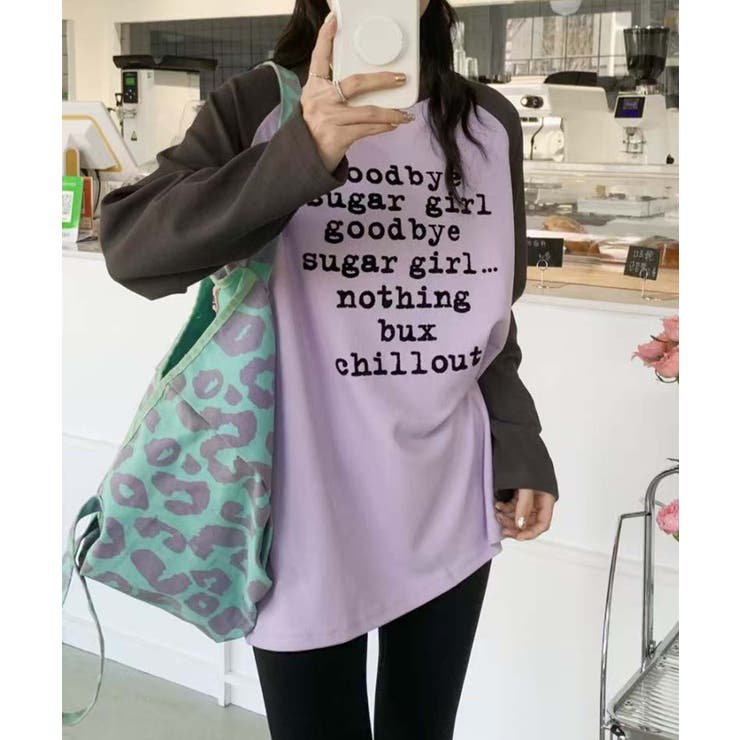 プリントラグラン長袖Tシャツ | aimoha  | 詳細画像5 