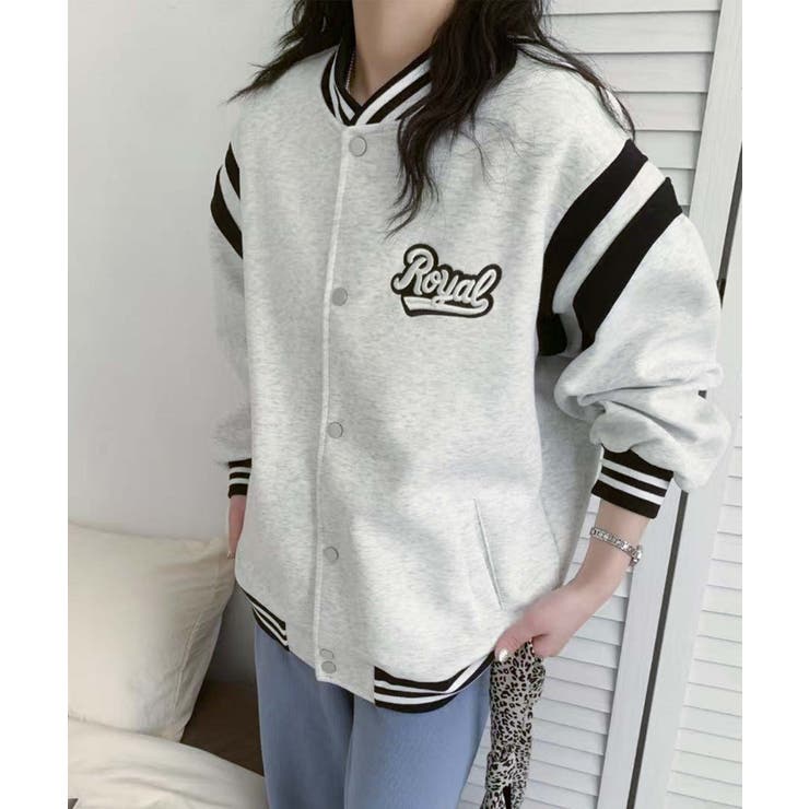 ロゴ刺繍デザインスタジャン | aimoha  | 詳細画像1 