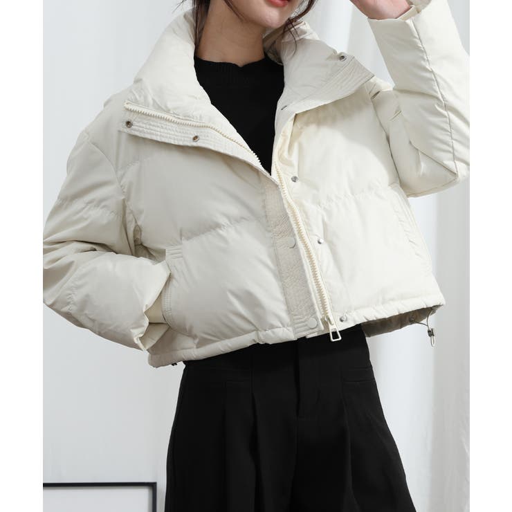 ホワイト | 【Aimoha】大きなスタンドネックのダウンジャケット | aimoha 