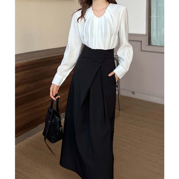 【BANICO】プリーツVネックブラウス | aimoha  | 詳細画像8 