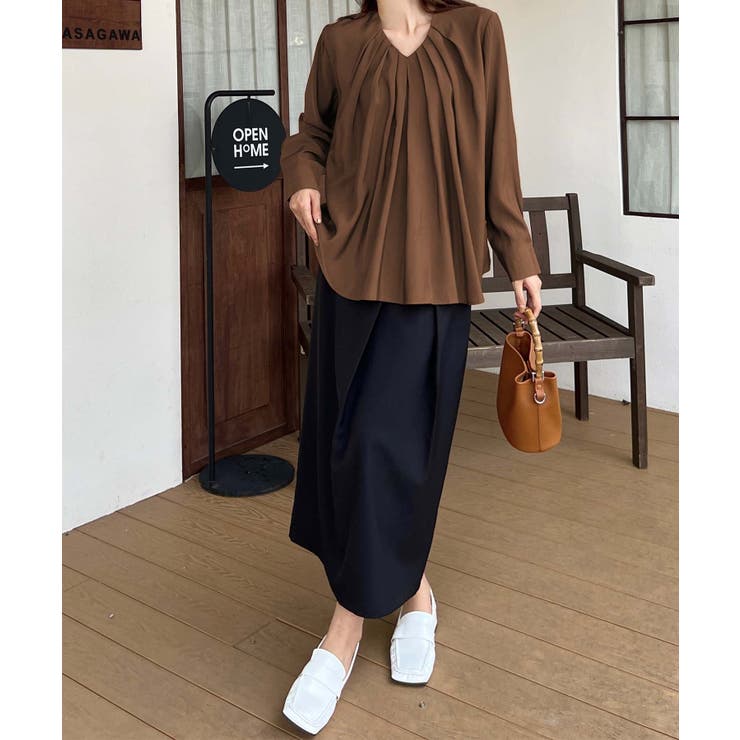 【BANICO】プリーツVネックブラウス | aimoha  | 詳細画像9 