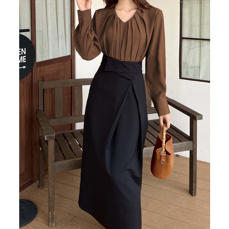 【BANICO】プリーツVネックブラウス | aimoha  | 詳細画像3 