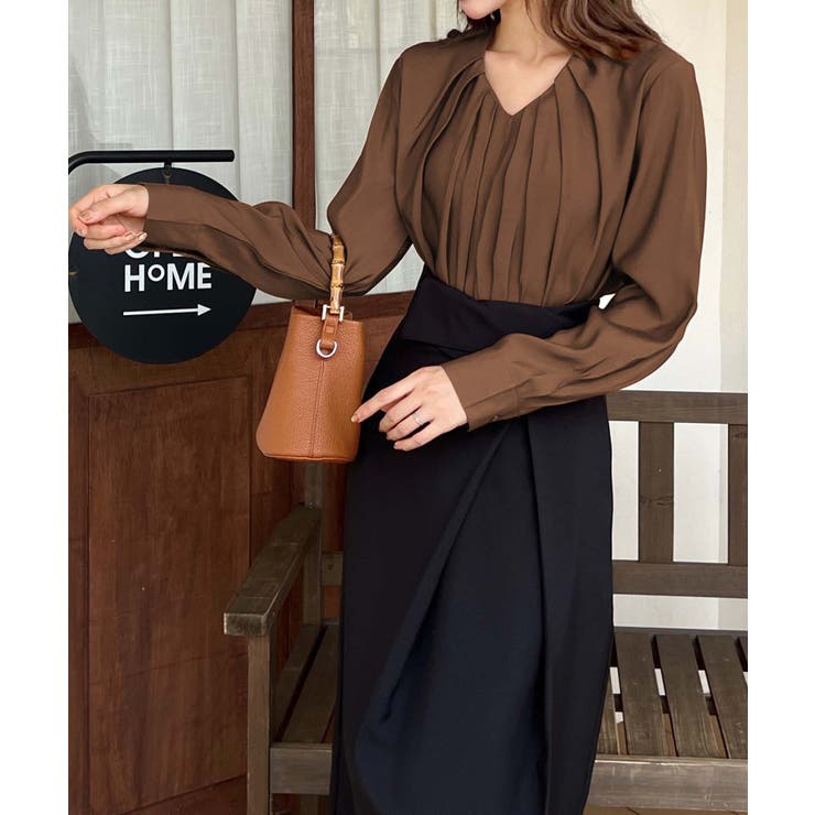 【BANICO】プリーツVネックブラウス | aimoha  | 詳細画像5 