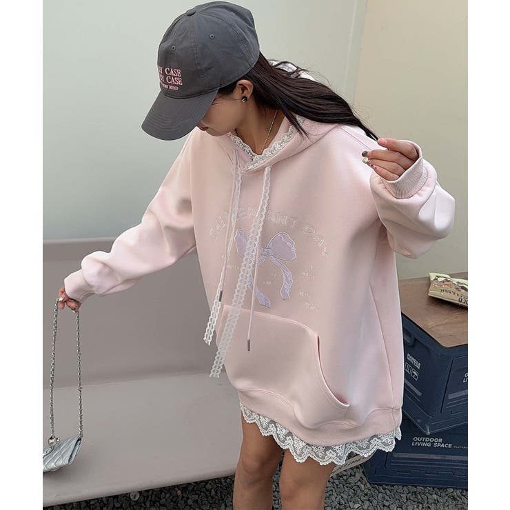 リボンプリントパーカー | aimoha  | 詳細画像8 