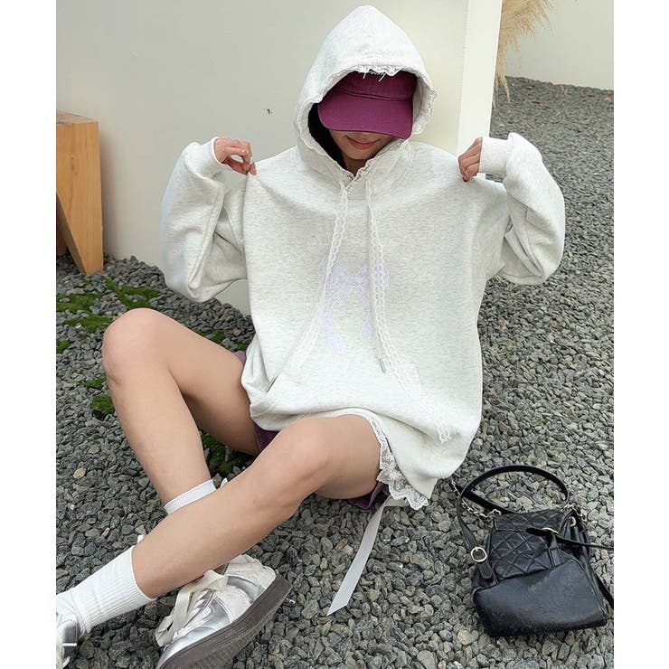 リボンプリントパーカー | aimoha  | 詳細画像9 