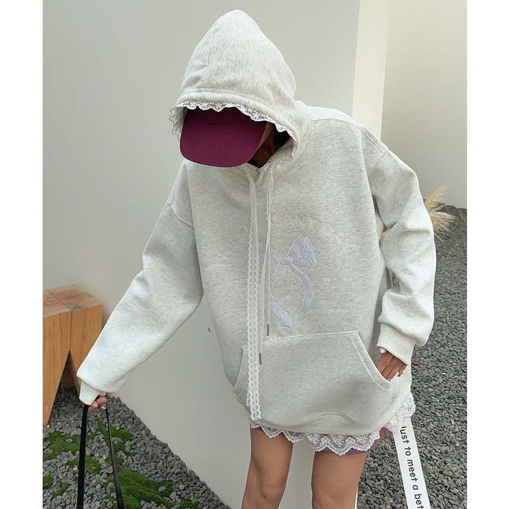 リボンプリントパーカー | aimoha  | 詳細画像10 