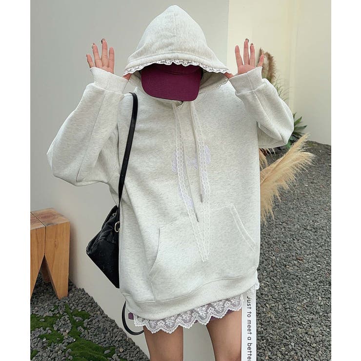 リボンプリントパーカー | aimoha  | 詳細画像11 