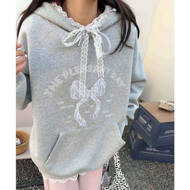 リボンプリントパーカー | aimoha  | 詳細画像1 