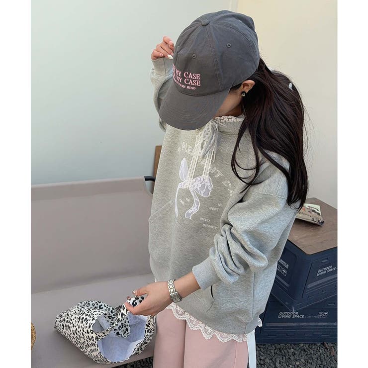 リボンプリントパーカー | aimoha  | 詳細画像14 