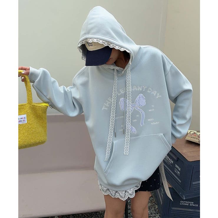 リボンプリントパーカー | aimoha  | 詳細画像5 