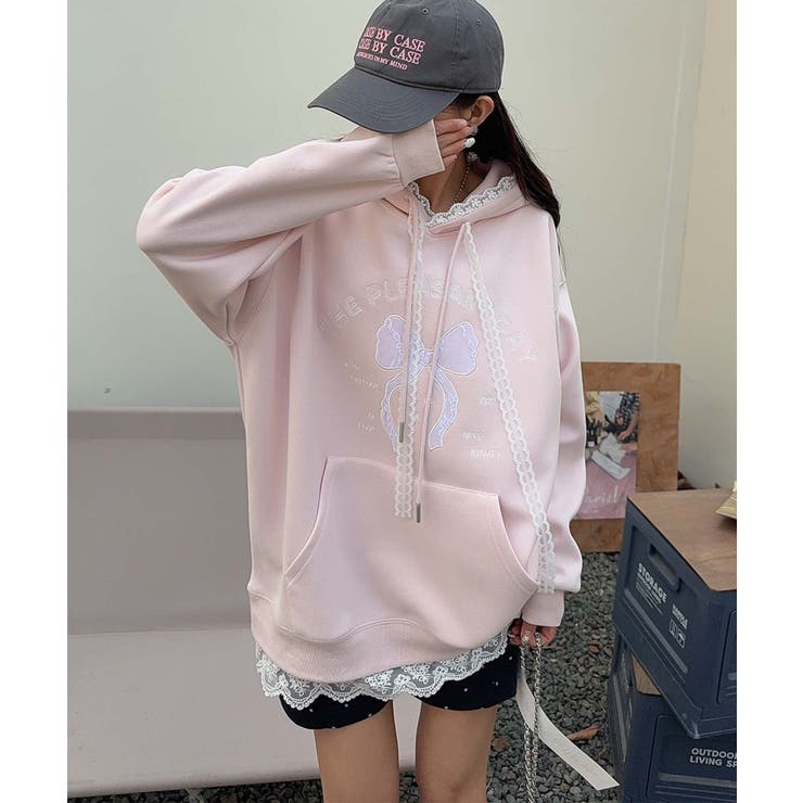 リボンプリントパーカー | aimoha  | 詳細画像7 