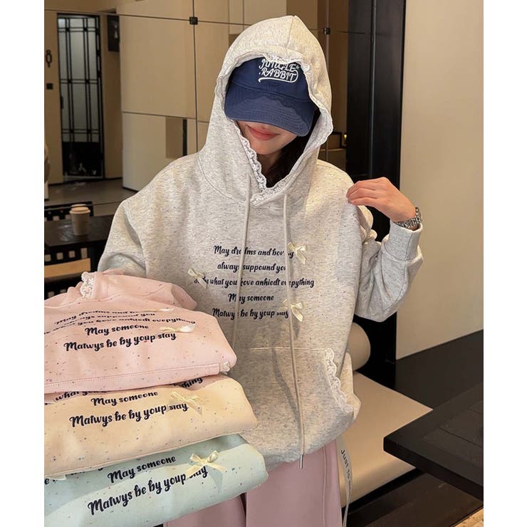 フリル付きロゴパーカーデザイン | aimoha  | 詳細画像2 