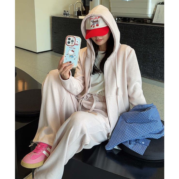 ニュアンスカラージップアップパーカー | aimoha  | 詳細画像2 