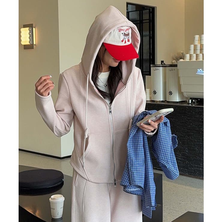 ニュアンスカラージップアップパーカー | aimoha  | 詳細画像4 