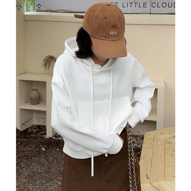 ホワイト | 「ABC」ロゴプリントフーディー | aimoha 