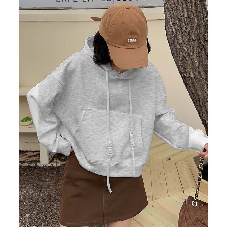 ライトグレー | 「ABC」ロゴプリントフーディー | aimoha 