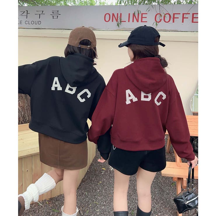 「ABC」ロゴプリントフーディー | aimoha  | 詳細画像1 