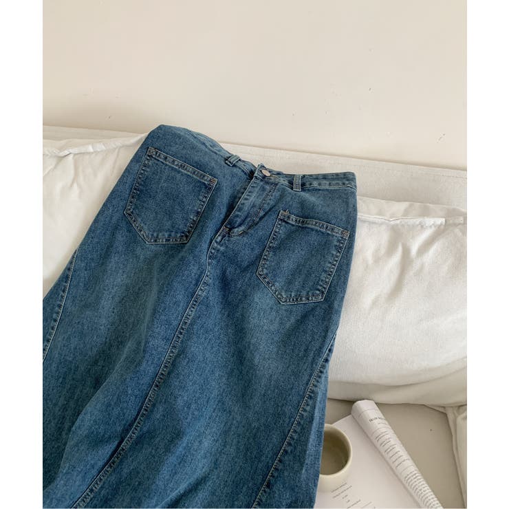 ハイウエスト デニム ロングスカート | aimoha  | 詳細画像3 