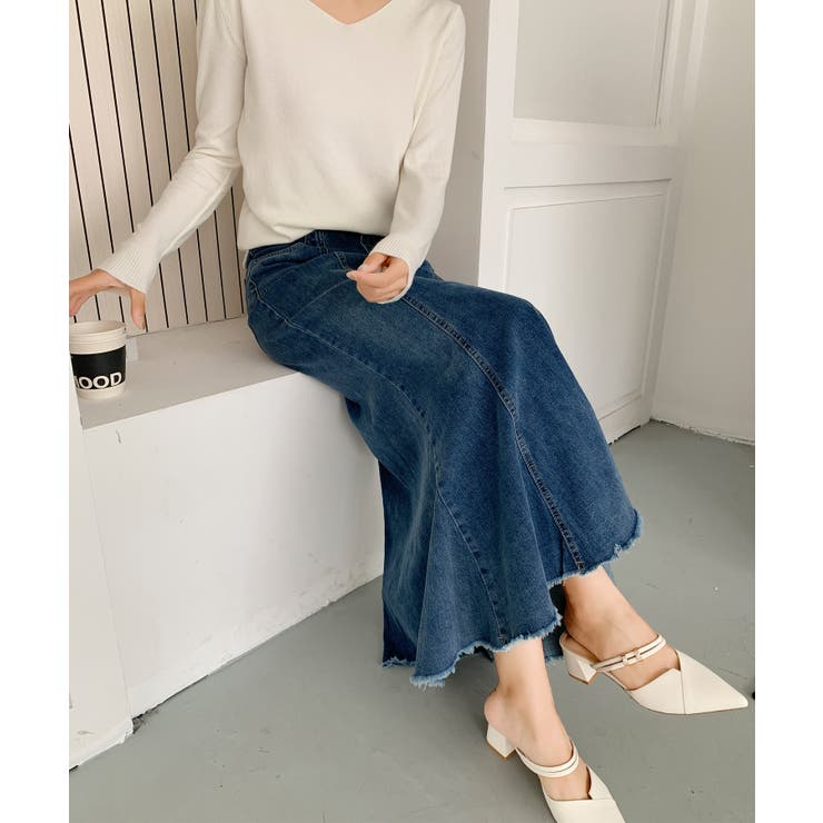 マーメイド デニム ロングスカート | aimoha  | 詳細画像7 