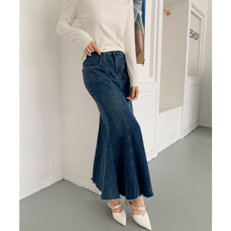 マーメイド デニム ロングスカート | aimoha  | 詳細画像3 