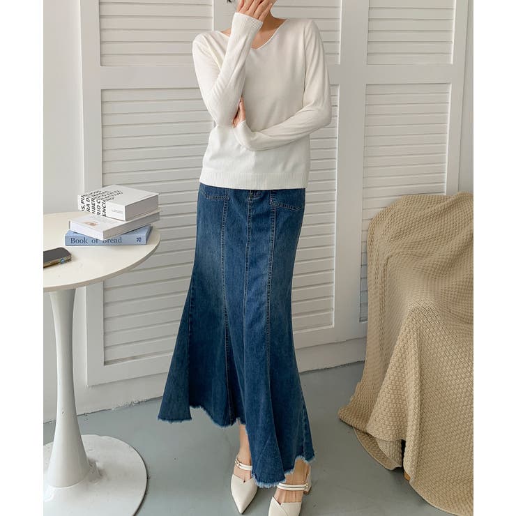 マーメイド デニム ロングスカート | aimoha  | 詳細画像5 