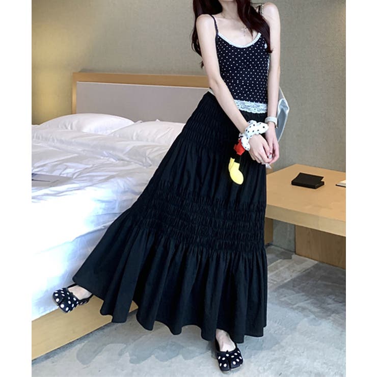 ギャザーティアードロングスカート | aimoha  | 詳細画像12 