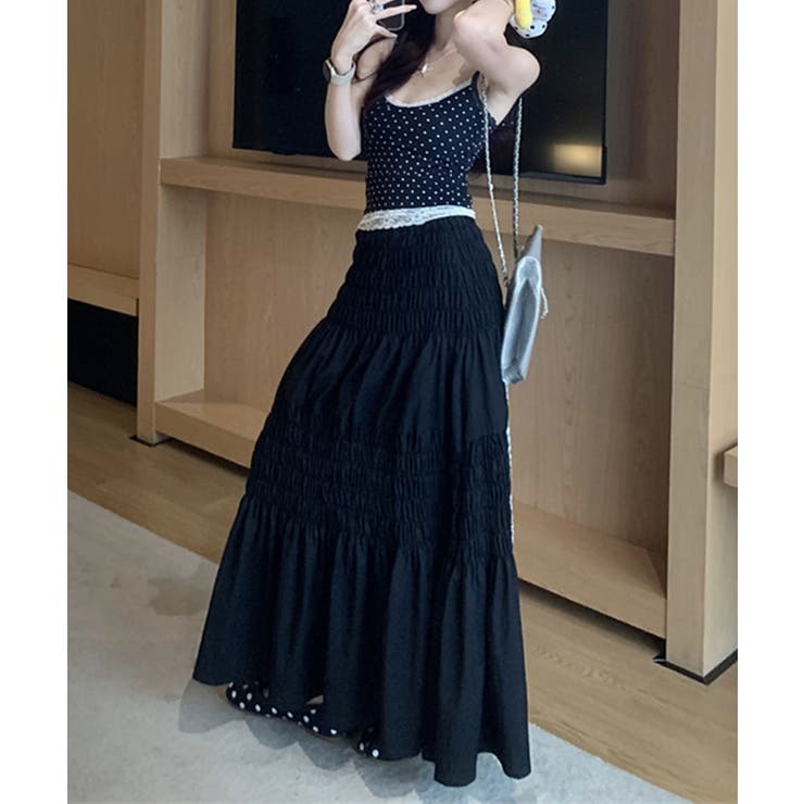 ギャザーティアードロングスカート | aimoha  | 詳細画像14 