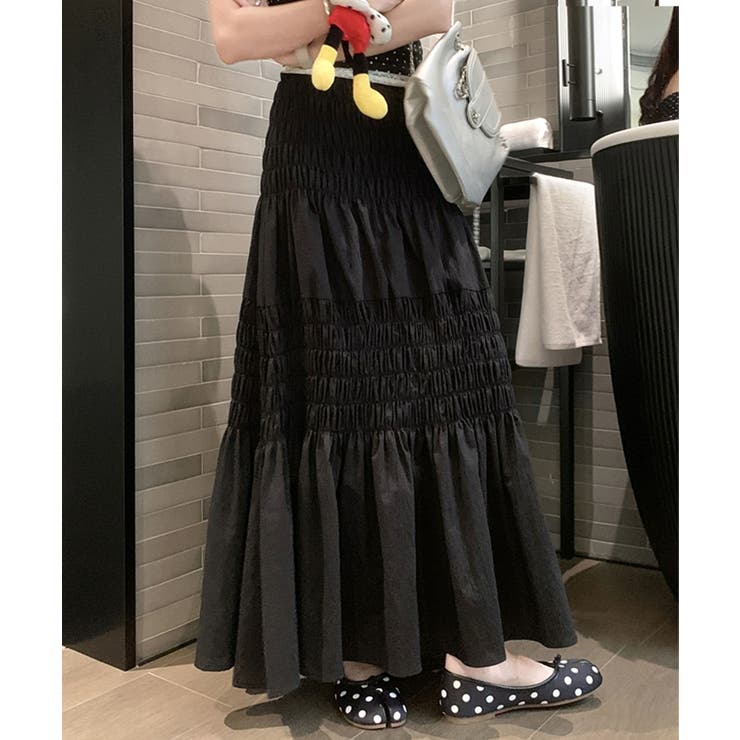 ギャザーティアードロングスカート | aimoha  | 詳細画像11 