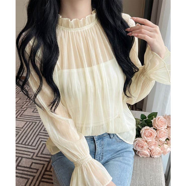 シアーギャザー ハイネックブラウス (SS) | aimoha  | 詳細画像6 