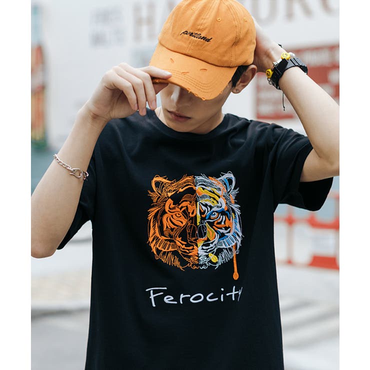 OUTLET タイガー刺繍Tシャツ メンズ[品番：XT000004075]｜aimoha