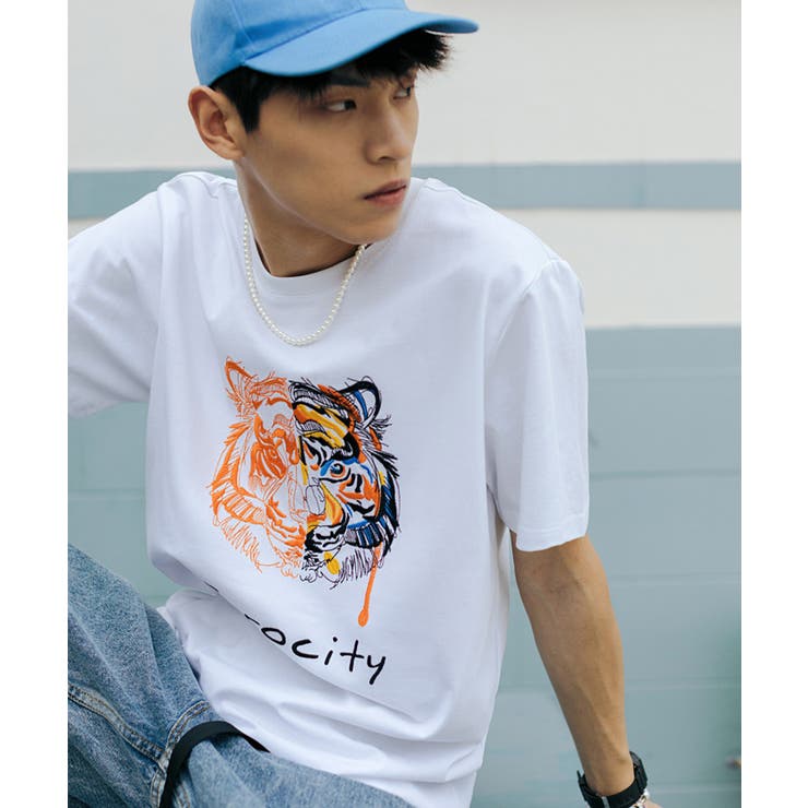 OUTLET タイガー刺繍Tシャツ メンズ[品番：XT000004075]｜aimoha