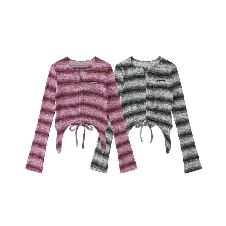 for girls バターフライ変形裾グラデーションボーダーカットソー [品番：XT000012262]｜HOOK（フック）のレディースファッション通販｜SHOPLIST（ショップリスト）