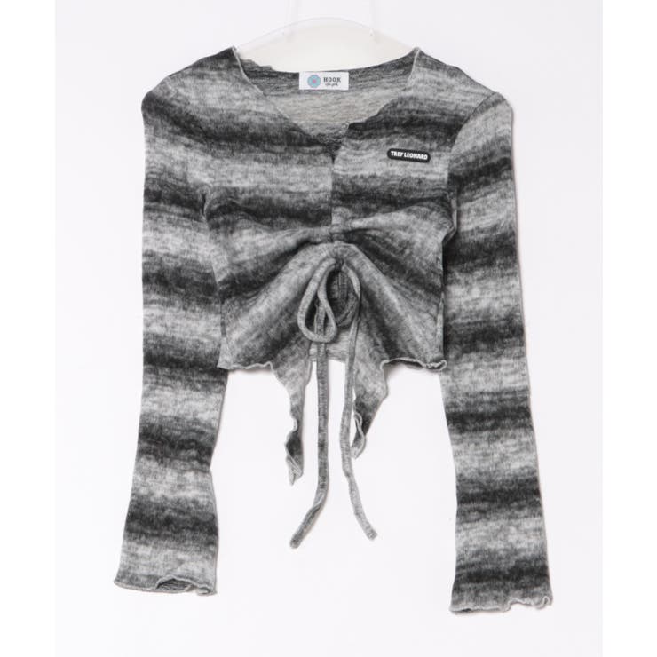 for girls バターフライ変形裾グラデーションボーダーカットソー [品番：XT000012262]｜HOOK（フック）のレディースファッション通販｜SHOPLIST（ショップリスト）