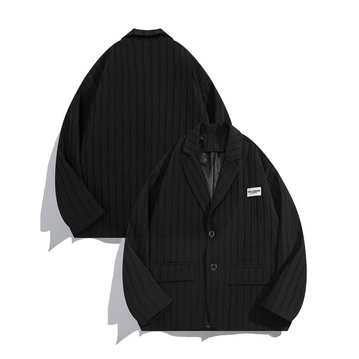 Lame stripe tulle layered tailored jacket / ラメストライプ