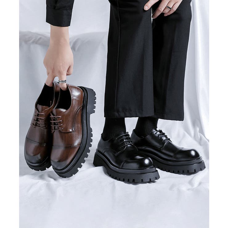 【shoes365】メンズ PUレザーハイソールストレートチップシューズ | aimoha men | 詳細画像13 