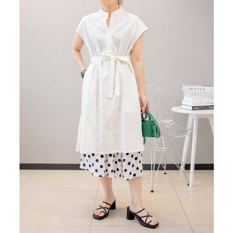 シンプル 綿麻ブレンド 水玉スカート | aimoha  | 詳細画像7 