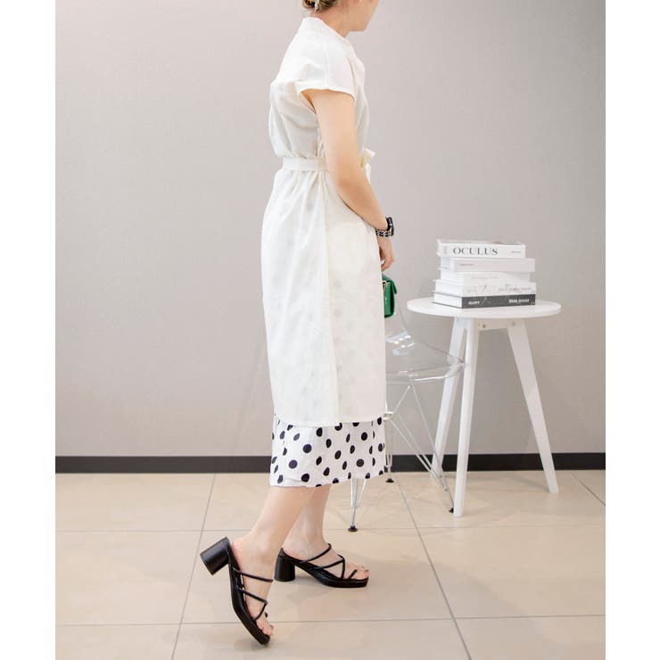 シンプル 綿麻ブレンド 水玉スカート | aimoha  | 詳細画像9 