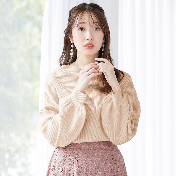 もっちりパフ袖リブニット         | alotta | 詳細画像8 