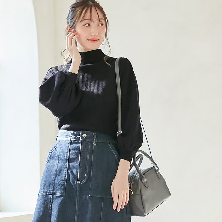 もっちりパフ袖リブニット         | alotta | 詳細画像17 