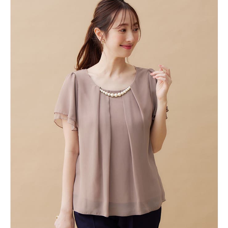 モーブグレー | ２ＷＡＹシフォンタックブラウス（半袖） | alotta