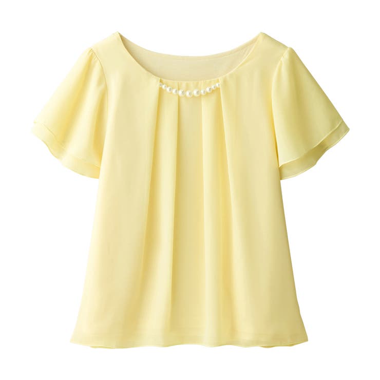 イエロー | ２ＷＡＹシフォンタックブラウス（半袖） | alotta