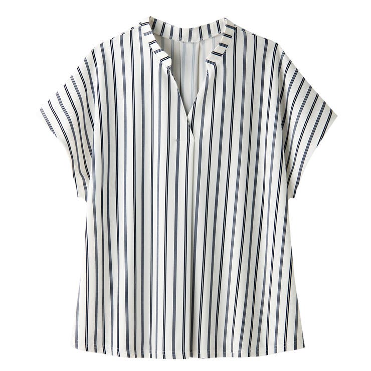 ホワイト系ストライプ | スキッパーＴシャツブラウス | alotta