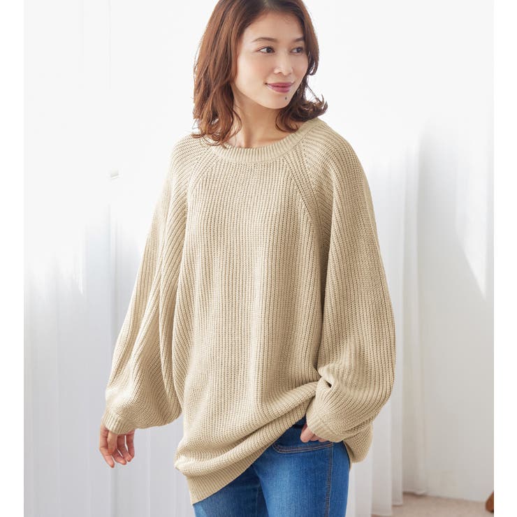 カフェオレ | バルーン袖ゆるニット | Viola e Viola