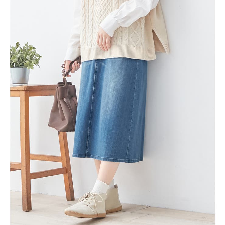 ヴィンテージブルー | リボン付デニムスカート | Viola e Viola