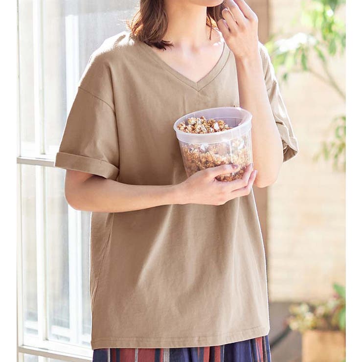 モカ | 綿１００％ポケット付ゆるＴシャツ | Viola e Viola