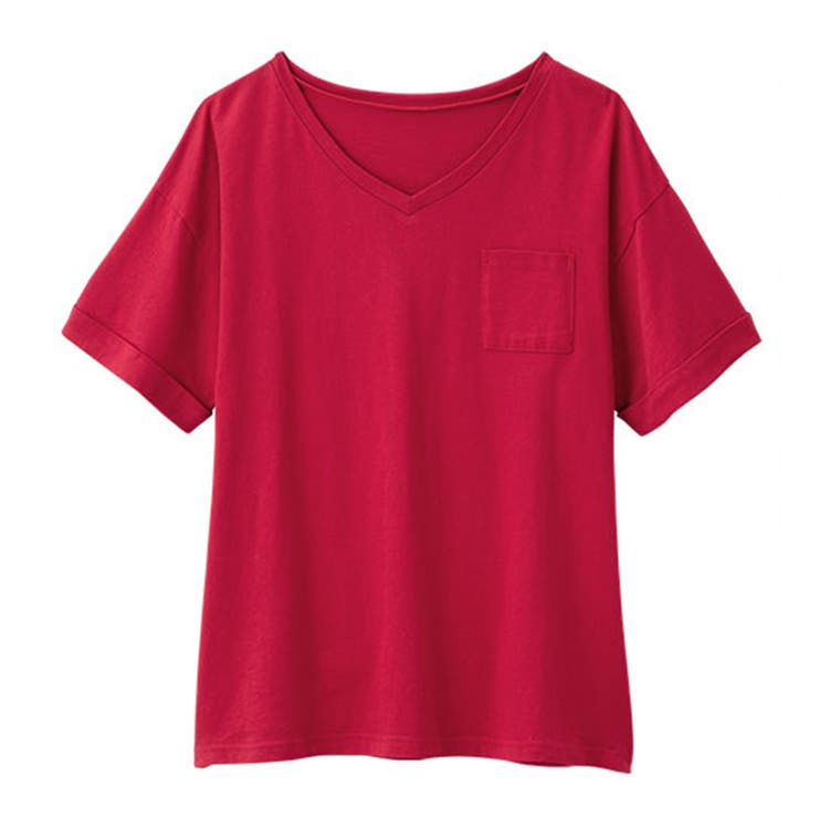 レッド | 綿１００％ポケット付ゆるＴシャツ | Viola e Viola