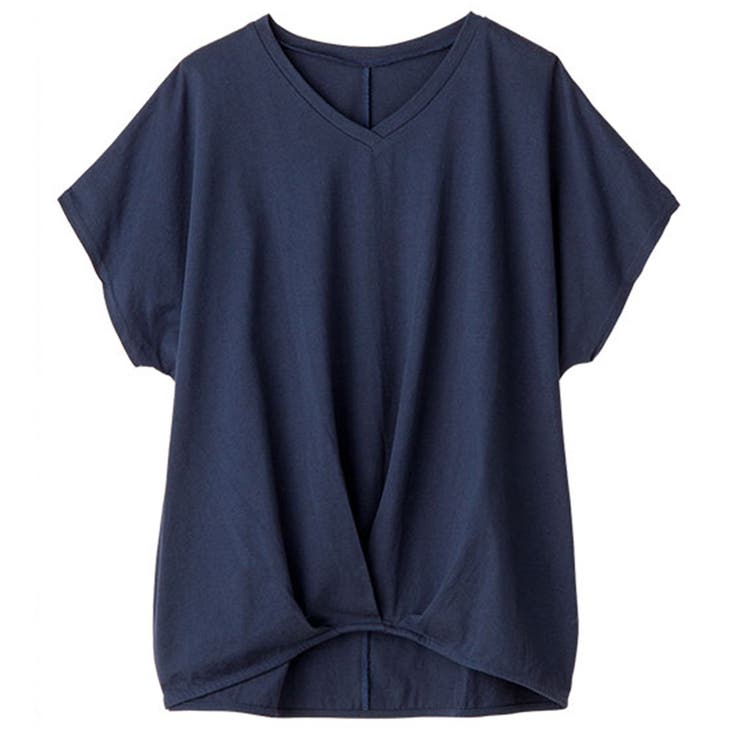 ネイビー | 綿１００％ゆったり裾タックＴシャツ | Viola e Viola