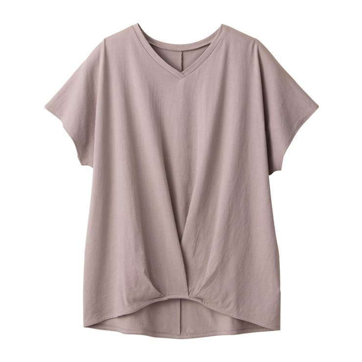ピンクベージュ | 綿１００％ゆったり裾タックＴシャツ | Viola e Viola