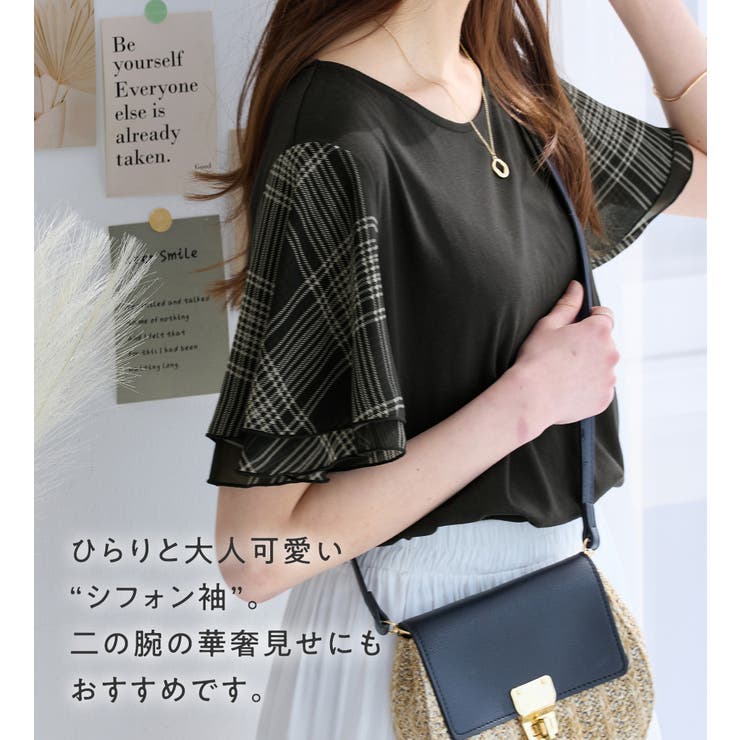袖シフォンゆるＴシャツ | Viola e Viola | 詳細画像1 