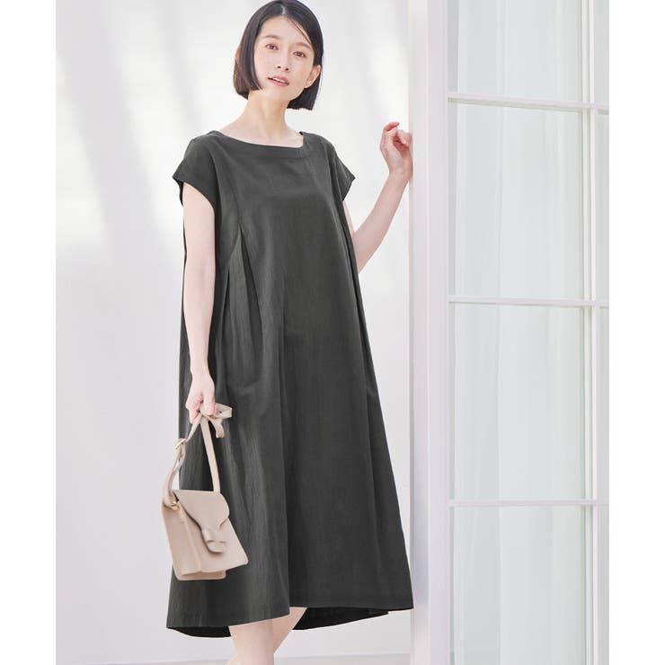 チャコール | 綿１００％タック使いワンピース | Viola e Viola